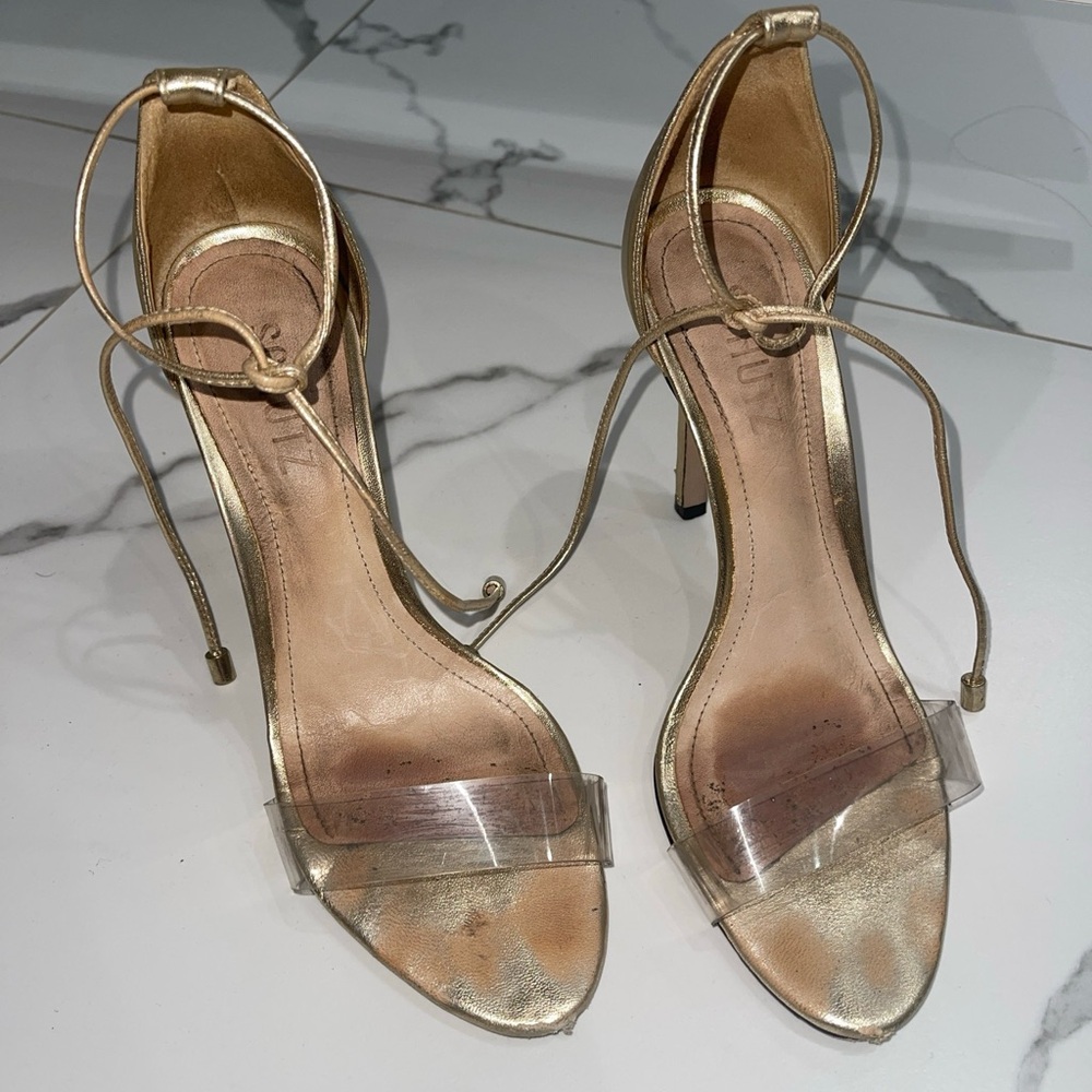 Schutz gold heels sandals size 7